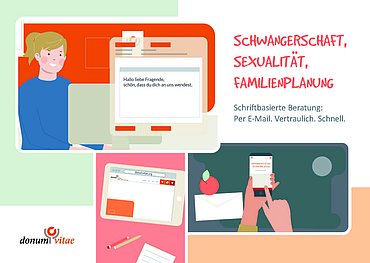 Postkarte zur schriftbasierten Onlineberatung © donum vitae e.V.